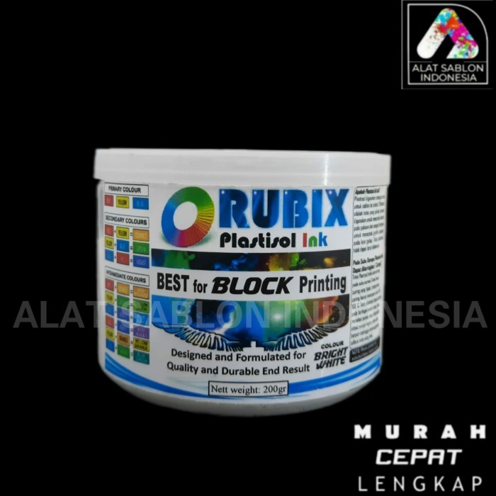 

Tinta Sablon Plastisol Rubix Bright White 200Gr