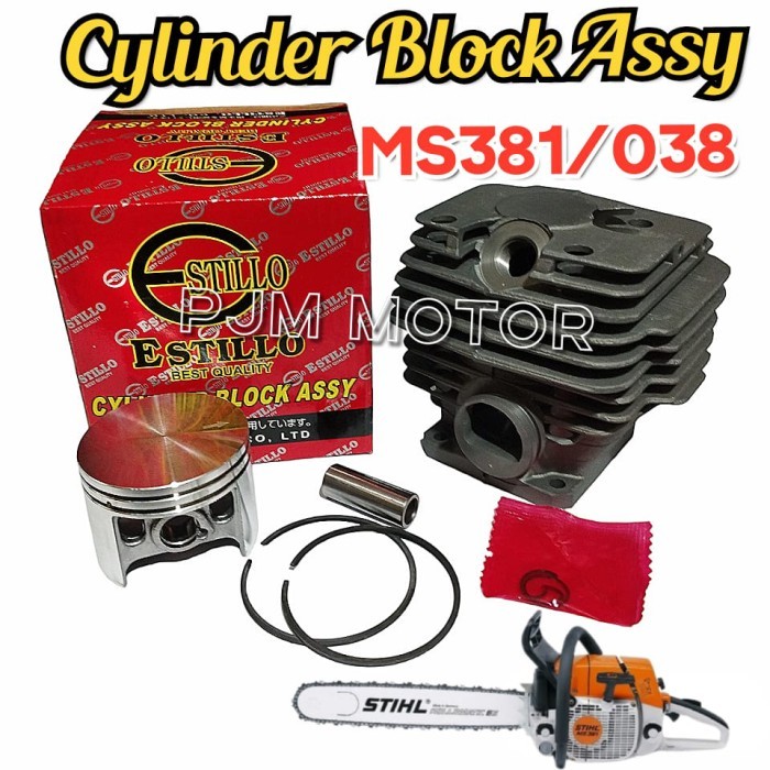 TERBARU - MS 381 STIHL CYLINDER BLOCK BLOK BORING KOMPLIT MESIN SINSO STHIL