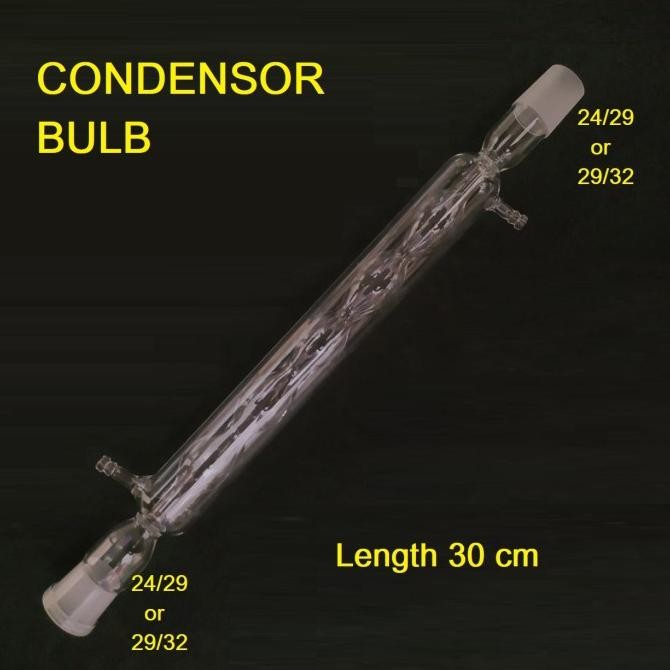 Grosir Condensor Bulb Bola 30 Cm Condenser Untuk Destilasi 24/29 Or 29/32 Pilih Allihn Condensor