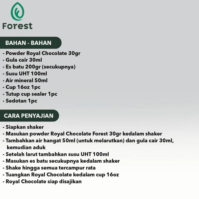 

Bubuk Minuman Royal Chocolate Powder 1000 G - Forest Bubble Drink Original Dan Terpercaya