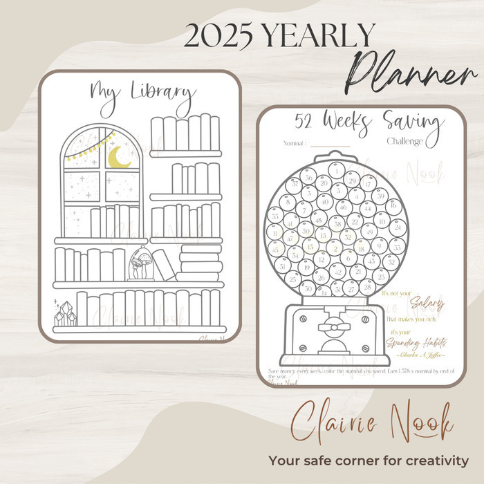 

HRG DISKON Clairie Nook Yearly Planner 2025 Pastel / Jurnal / Journal / Diary Planner