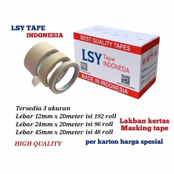 

LAKBAN KERTAS / MASKING 20METER HARGA 1 DUS TERSEDIA 3 UKURAN ( CHO ) ASLI