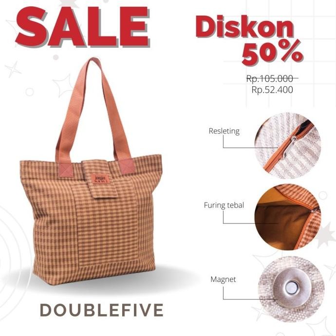 Tas Wanita Kain Kanvas Tas Jinjing Wanita Tas Mukena Serbaguna Handbag