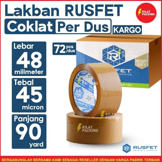 

LAKBAN RUSFET COKLAT PREMIUM QUALITY 48 MM X 90 YARD 1 DUS ASLI