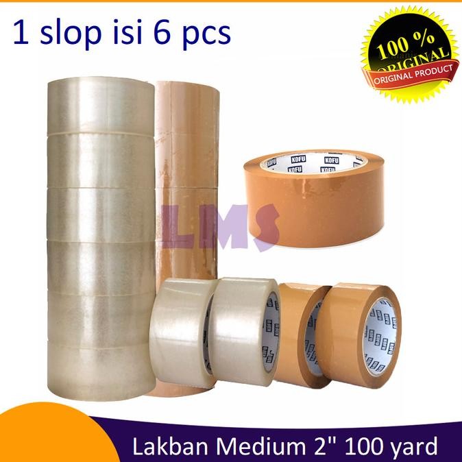 

LAKBAN / LAKBAN BENING COKLAT 2" MEDIUM 100 YARD 1 SLOP ISI 6 PCS ASLI