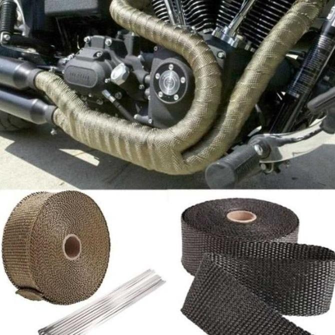 

EXHAUST WRAP LAKBAN PEREDAM PANAS KNALPOT - COKLAT ASLI