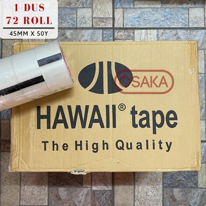 

[1 DUS ISI 72PCS] LAKBAN BENING HAWAII 45MM / 2 INCH X 50 YARD ASLI