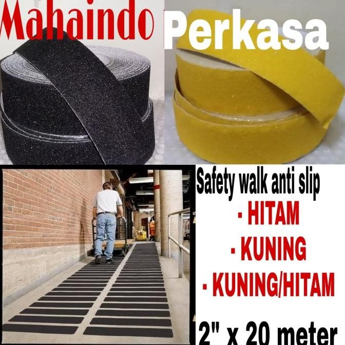 

SAFETY WALK HITAM-LAKBAN ANTI SLIP 2"IN X 20 METER ASLI