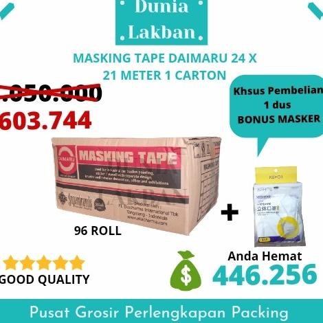 

MASKING TAPE / LAKBAN KERTAS DAIMARU 1 INCH / 24MM X 21 METER CARTON ASLI