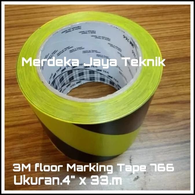 

LAKBAN LANTAI 3M YELLOW-BLCAK 766 ISOLASI 3M FLOOR MARKING TAPE 4"X33M ASLI