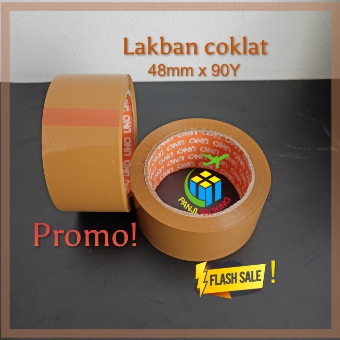 

Diskon...!!! Lakban Bening Coklat 48Mm X 90 Yard 1 Dus Isi 72 Roll Uno Solatip Box