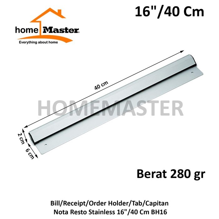 

Double Tape Bill/Receipt/Order Holder/Capitan Nota Resto Stainless 16"/40 Cm Bh16