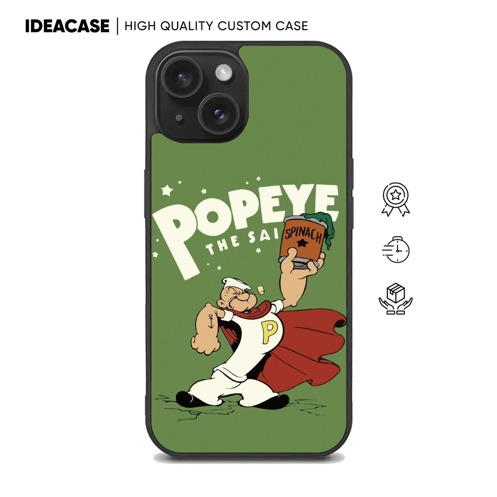 Hybrid Case Casing Iphone 16 15 14 13 12 11 X Xs Xr 8 7 Pro Max Plus Mini Popeye BG1398