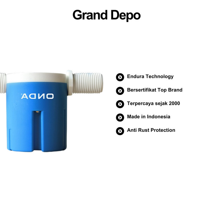 Pelampung Otomatis Horizontal 1/2" Onda / Stop Kran Otomatis Onda