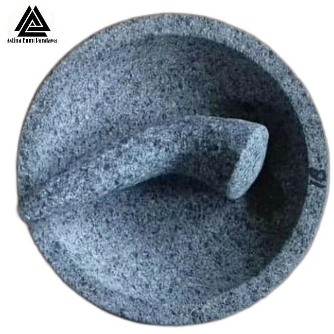 

Cobek batu asli ukuran 18 cm + ulekan AS78