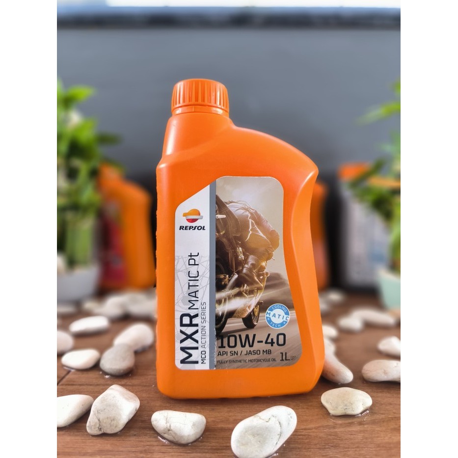OLI MESIN MOTOR REPSOL MXR MATIC PLATINUM FULL SYNTHETIC 10W-40 1LITER