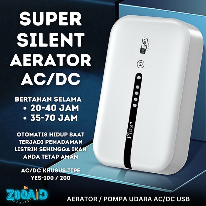 USB AC DC CHARGERABLE SILENT AERATOR PUMP / MINI USB AERATOR AIR PUMP