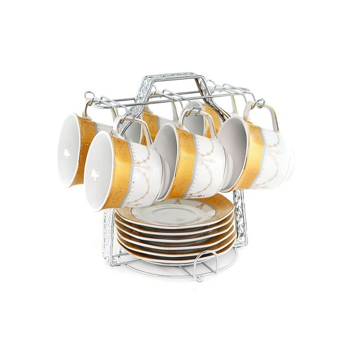 VICENZA CUP & SAUCER - TEA SET CANGKIR DAN LEPEK C78-1 MOTIF PADI