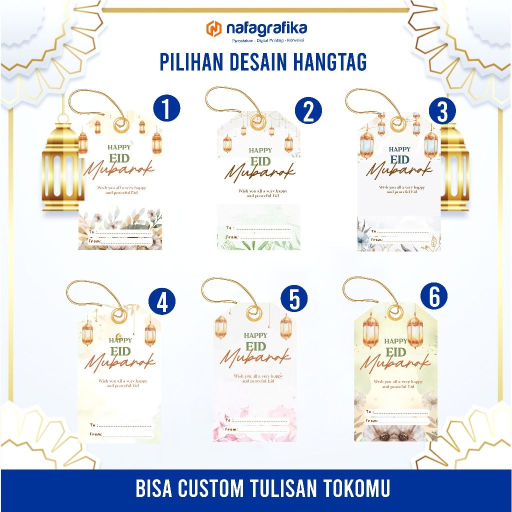

Cetak Hangtag Idul Fitri Lebaran Kartu Ucapan Ramadhan Eid Mubarok Custom Desain Sehari Jadi