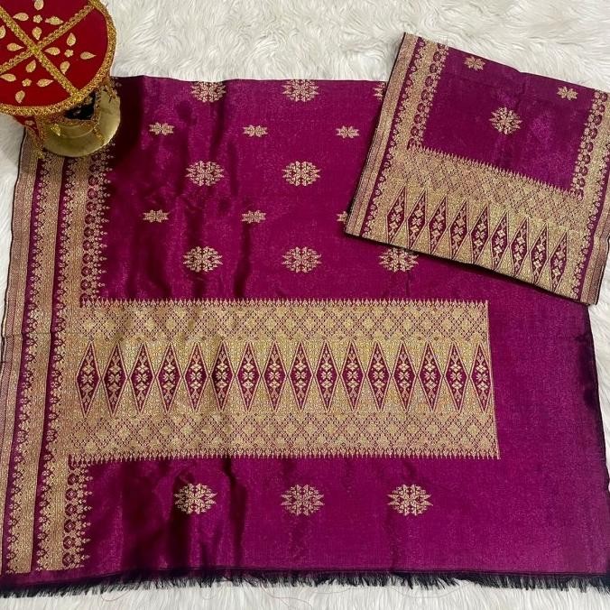 songket asli padang / kain songket padang magenta PS12