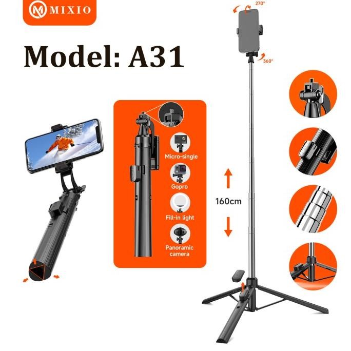 Mixio A31 Tongsis Bluetooth Selfie Stick Tripod