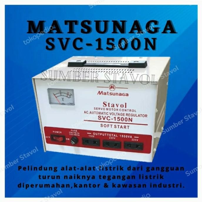 STABILIZER 1500 WATT-STAVOL 1500VA-MATSUNAGA 1500N STAVOLT MATSUNAGA ORIGINAL DAN TERPERCAYA