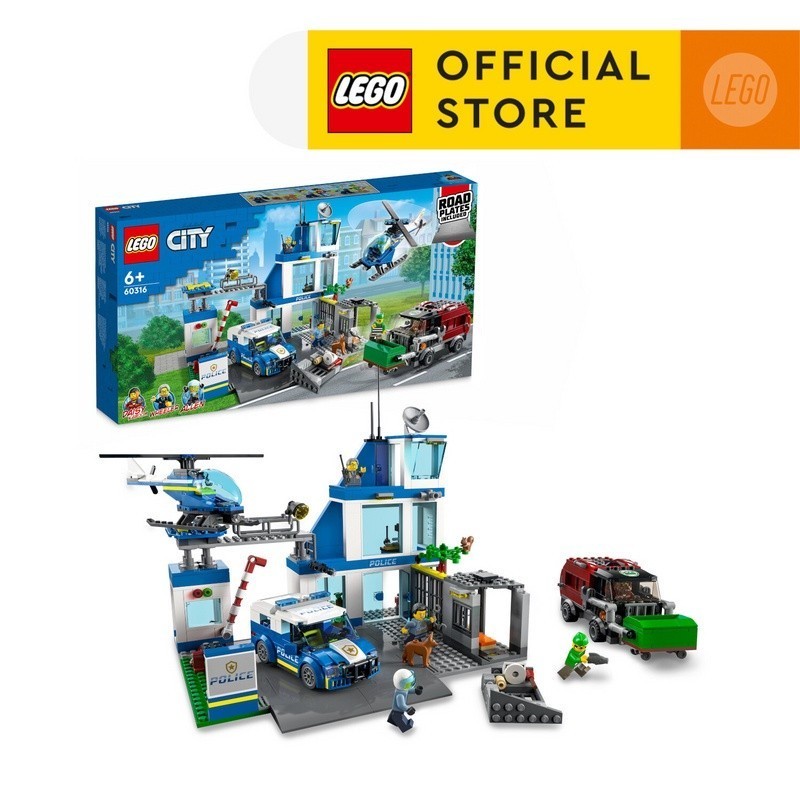 LEGO City Police 60316 Police Station Toy (668 Pieces) Mainan Balok (6 Tahun+)