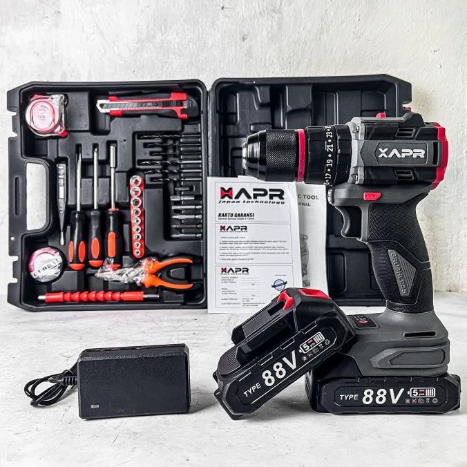 Mesin Bor Baterai 42V APR JAPAN type AP20 Keyless 13mm Chuk Besi Impact Drill