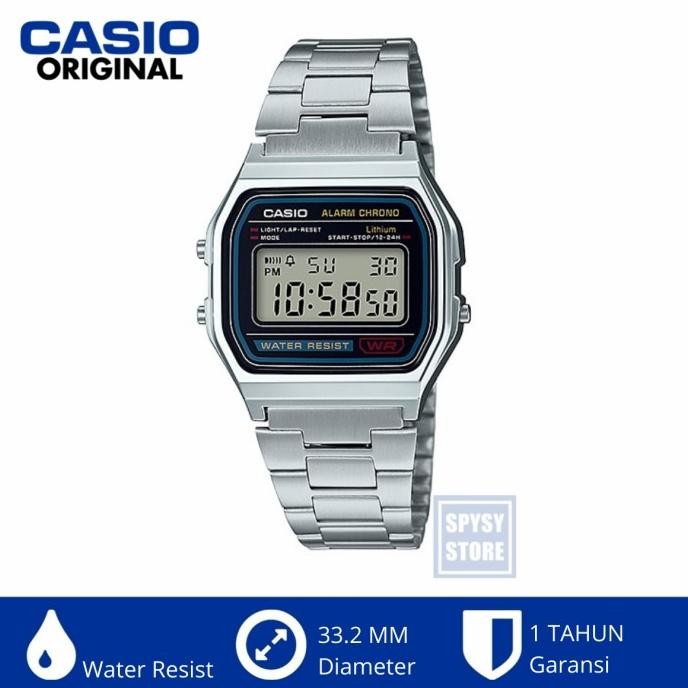 Casio Original A158Wa-1Df A158W A158 Retro Classic Jam Tangan Digital
