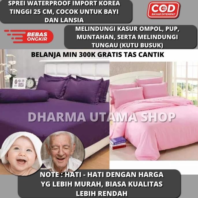 Sprei Waterproof 160X200X25 Karet Keliling