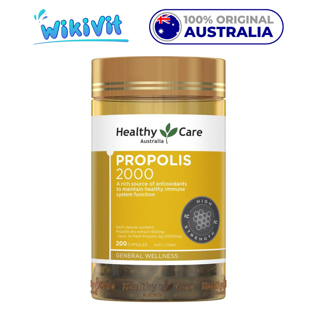 HEALTHY CARE Propolis 2000mg 200 Capsules - ORIGINAL AUSTRALIA / Propolis 2000 mg 200 Kapsul