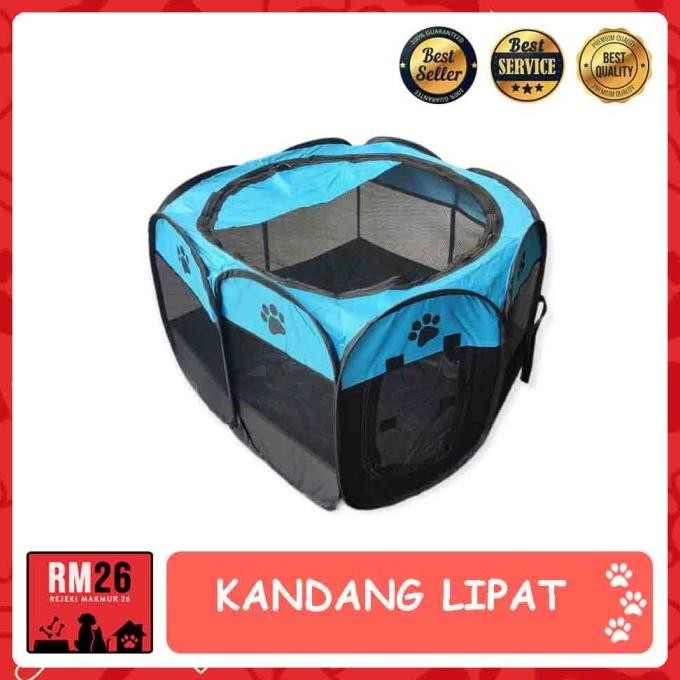 Kandang Lipat Portable Tenda Pagar Anjing Kucing