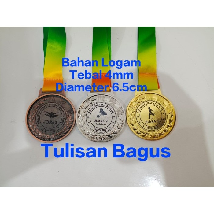 MEDALI LOGAM IMPORT MEDALI VOLLY BADMINTON FUTSAL BOLA DLL