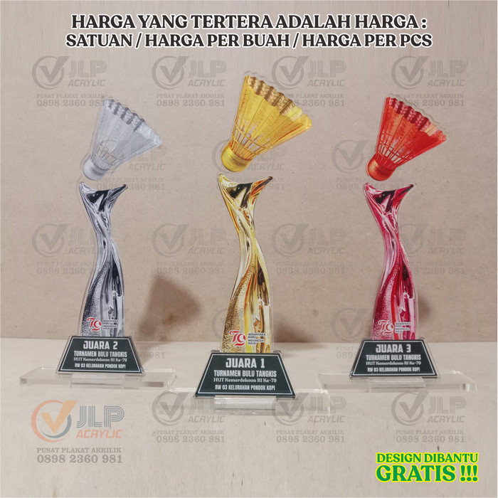 TERLARIS Piala Badminton, Trophy Badminton, Tropy Badminton, Tropi Badminton, Throphy Badminton,