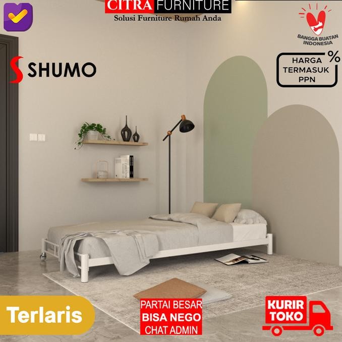 Ranjang Besi Sorong Minimalis 90 X190| Dipan Rangka Tempat Tidur Besi