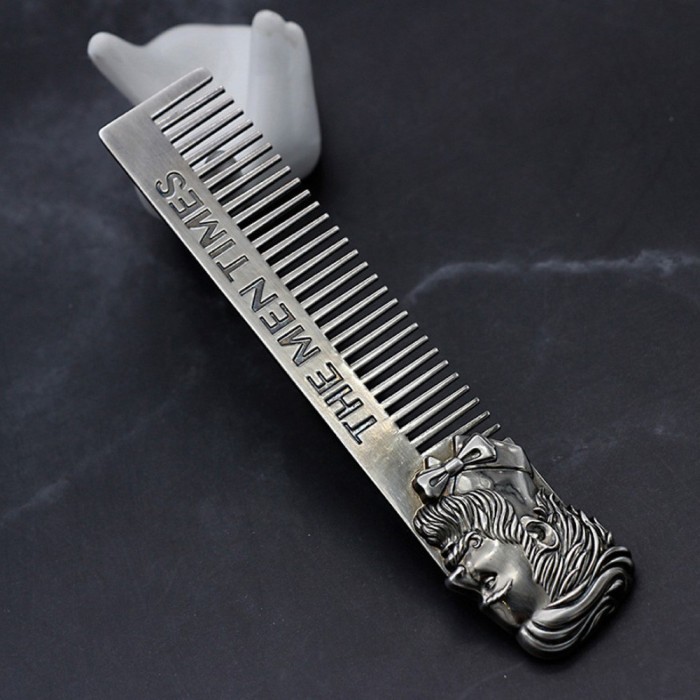 The Men Times Sisir Rambut Stylish Pria Saku Stainless Steel