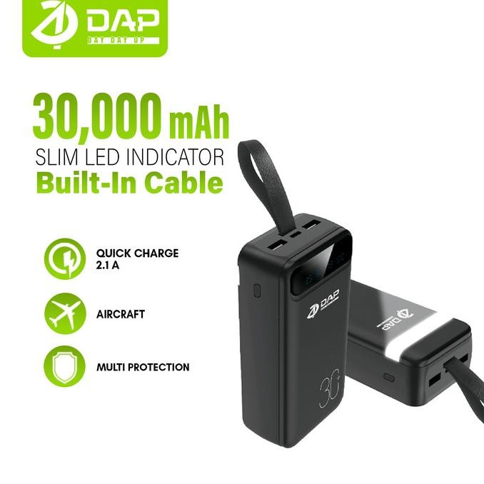 PowerBank DAP 30.000mAh D-P130 2.4A Dual Input Port Type C & Micro USB