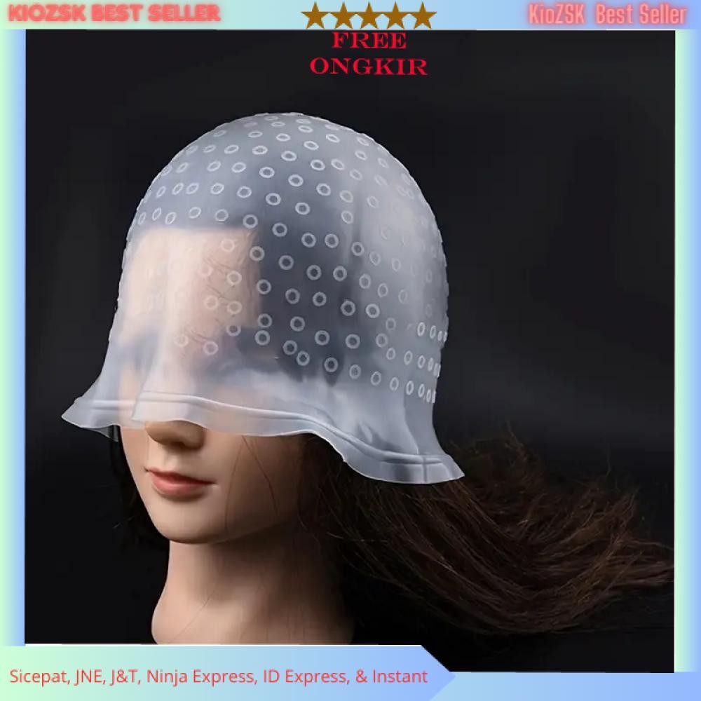 Topi Highlight Semir Rambut Coloring Bleaching Hair Cap - Putih