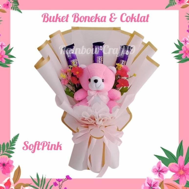 CR - Buket Boneka dan Coklat / Buket Boneka Wisuda dan Coklat / Buket Boneka Valentine TERLARIS