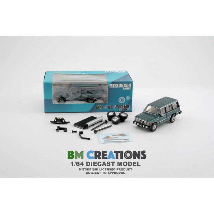 64B0239 BM CREATIONS 1983 MITSUBISHI PAJERO MK1 GREEN DIECAST MOBIL