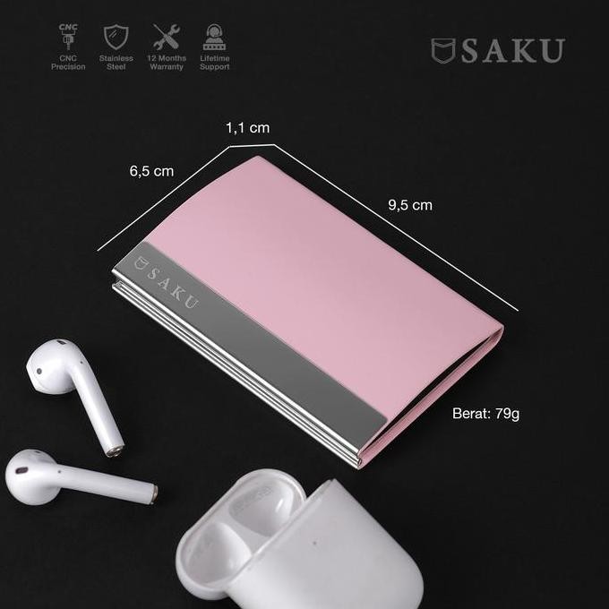 

Saku - Dompet Kartu Nama Kotak Kartu Nama Kertas Kulit Business Card Holder Wallet Pria Wanita KAS76