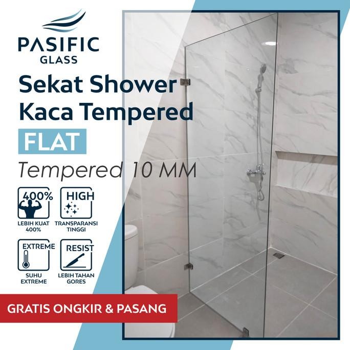 Sekat Kamar Mandi Partisi Kaca Tempered 10Mm