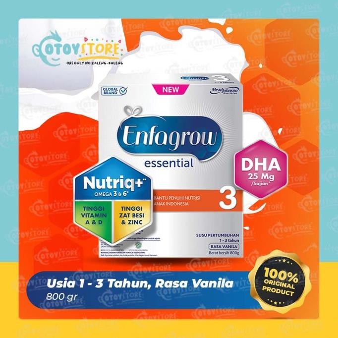 

Enfagrow Essential 3 Vanila 800 G / Susu Formula Enfagrow Termurah