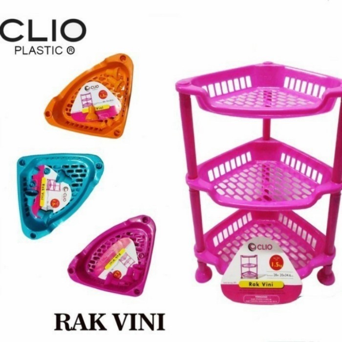

BERMUTU Rak Serbaguna 3 Susun Vini / Segi Tiga / Rak Bumbu Dapur Merk Clio