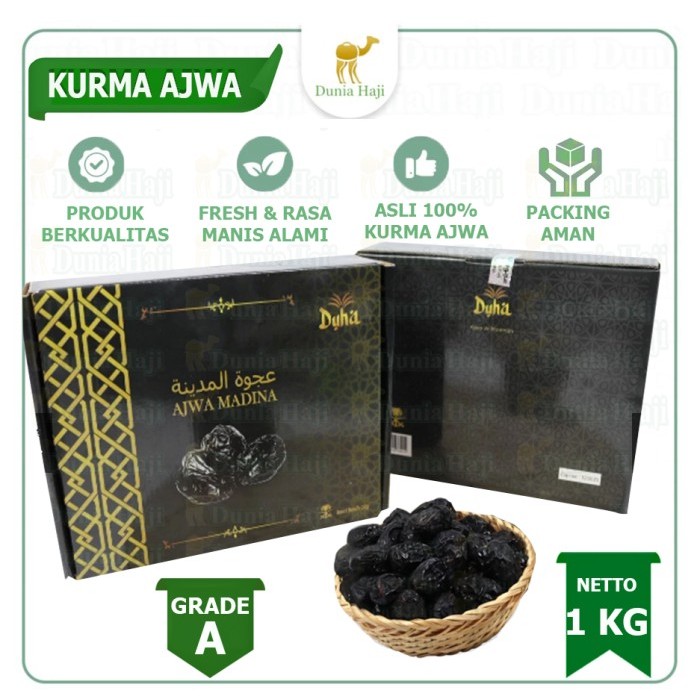 

Promo!! Dunia Haji - Kurma Ajwa (Kurma Nabi Asli Madinah) 1Kg