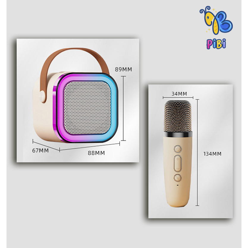 PIBI - Mini Mic & Speaker/Microphones Portable/Speaker Portable/Speaker Bluetooth