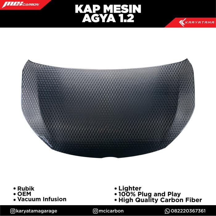 Kap Mesin Agya Carbon OEM Style | MCI Carbon by Karyatama Premium