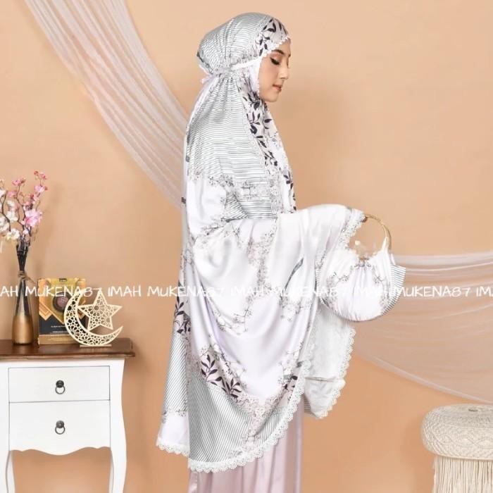 MUKENA SUTRA SILK PREMIUM SHABBY HANTARAN MEWAH lembut premium