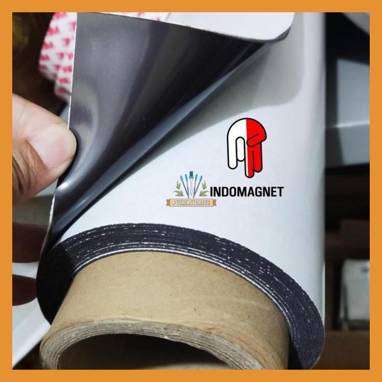 MAGNET LEMBARAN SHEET STRIP KARET + LEM DOUBLE TAPE TISSUE TEBAL 1MM
