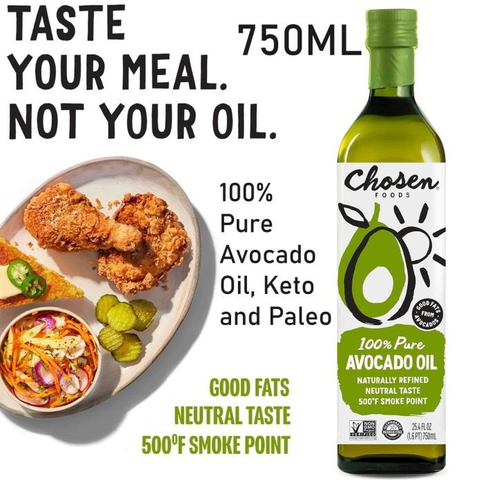 Chosen Foods 100% Pure Avocado Oil Baking Cooking Salad Dressing